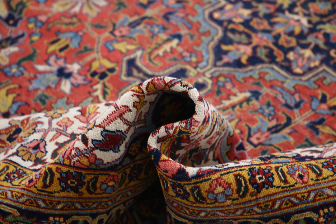 Hand Knotted Vintage Persian Heriz Wool Rug 8' 2" x 11' 8" - No. AT41868