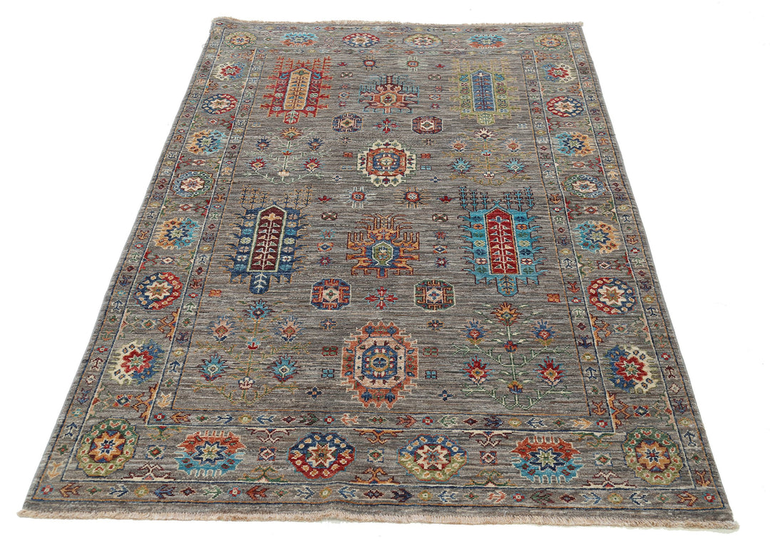 Hand Knotted Jasmine Sultani Wool Rug 4' 2" x 6' 5" - No. AT83875