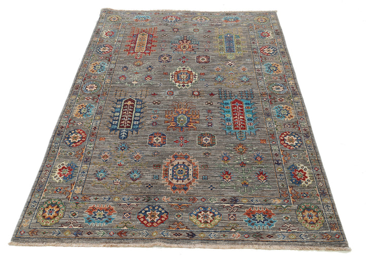 Hand Knotted Jasmine Sultani Wool Rug 4' 2" x 6' 5" - No. AT83875