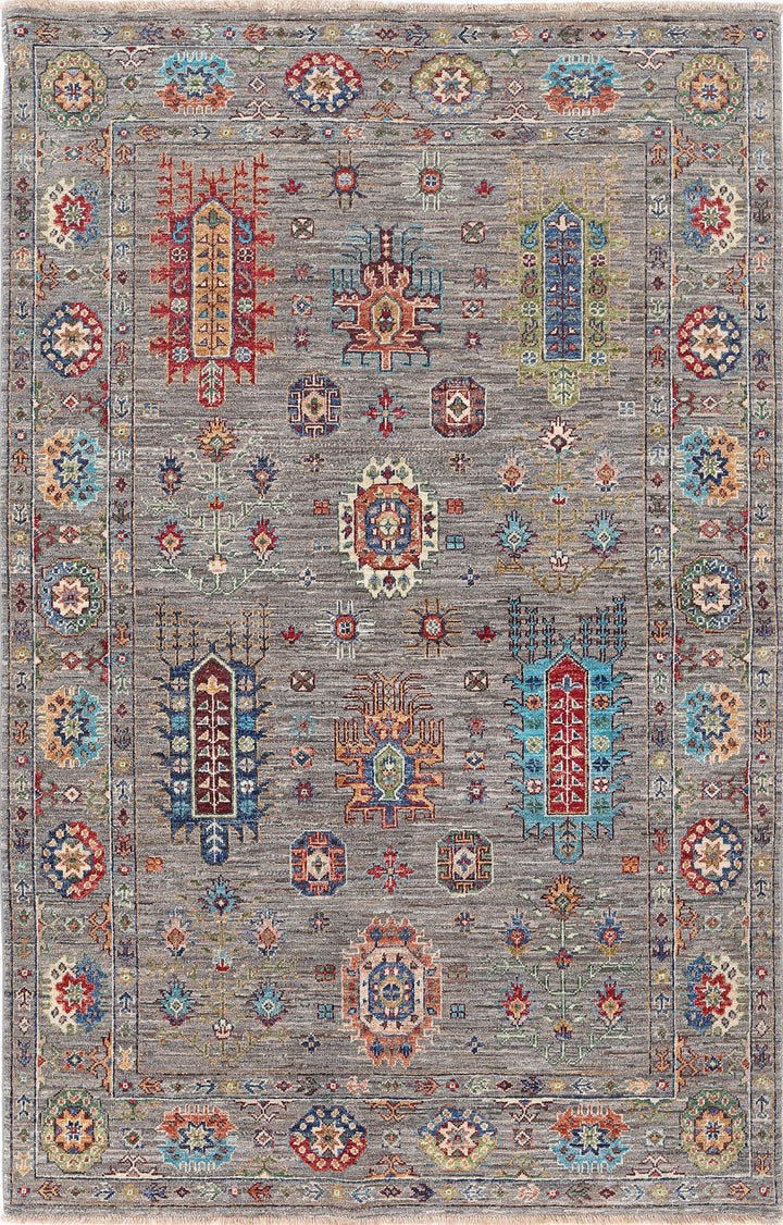 Hand Knotted Jasmine Sultani Wool Rug 4' 2" x 6' 5" - No. AT83875