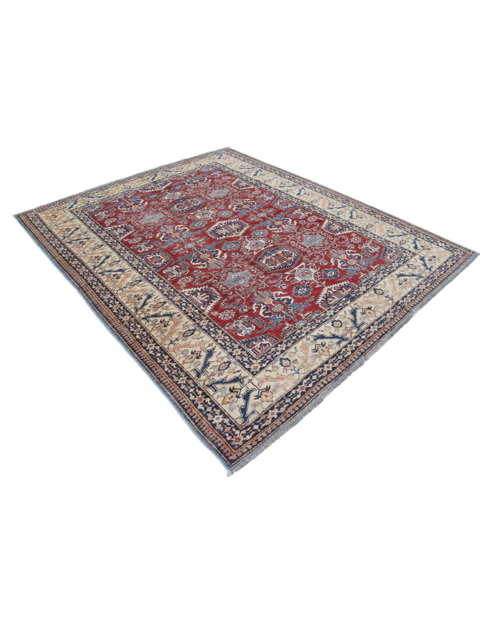 Hand Knotted Royal Kazak Wool Rug 7' 2" x 8' 10" - No. AT43942