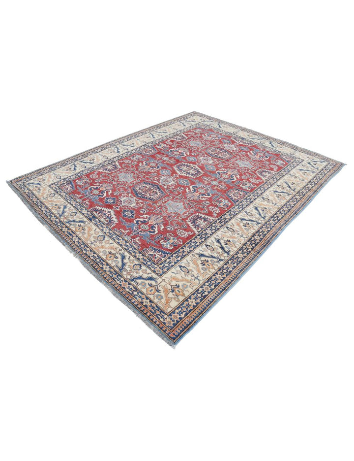 Hand Knotted Royal Kazak Wool Rug 7' 2" x 8' 10" - No. AT43942