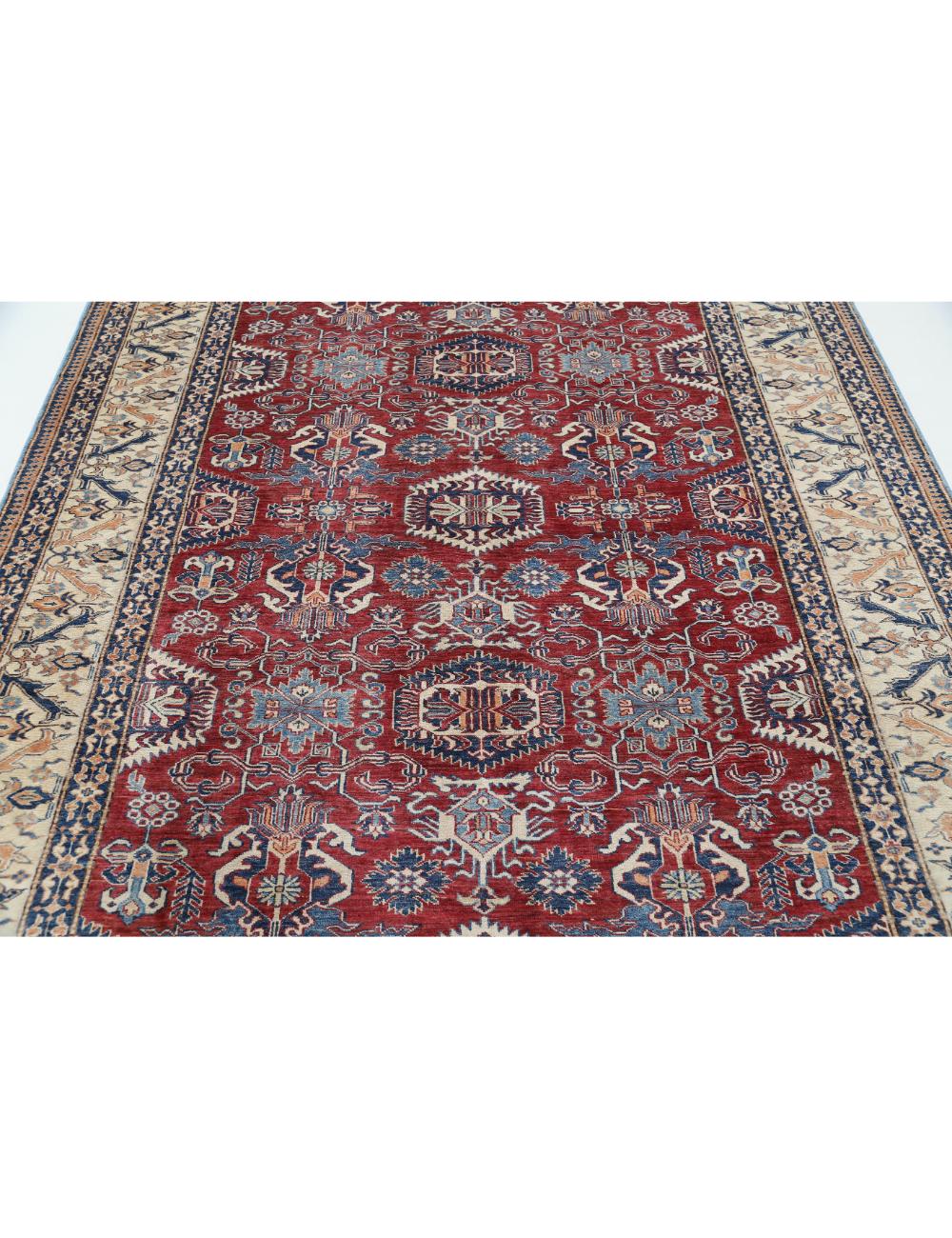 Hand Knotted Royal Kazak Wool Rug 7' 2" x 8' 10" - No. AT43942