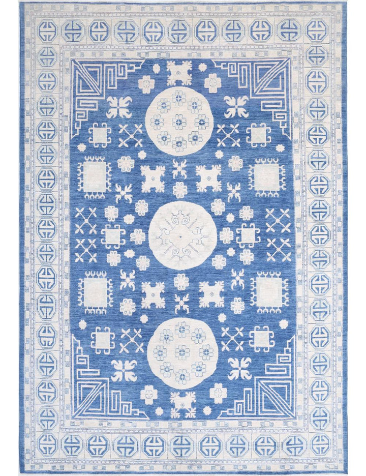 Hand Knotted Khotan Wool Rug 9' 8" x 13' 10" - No. AT26138