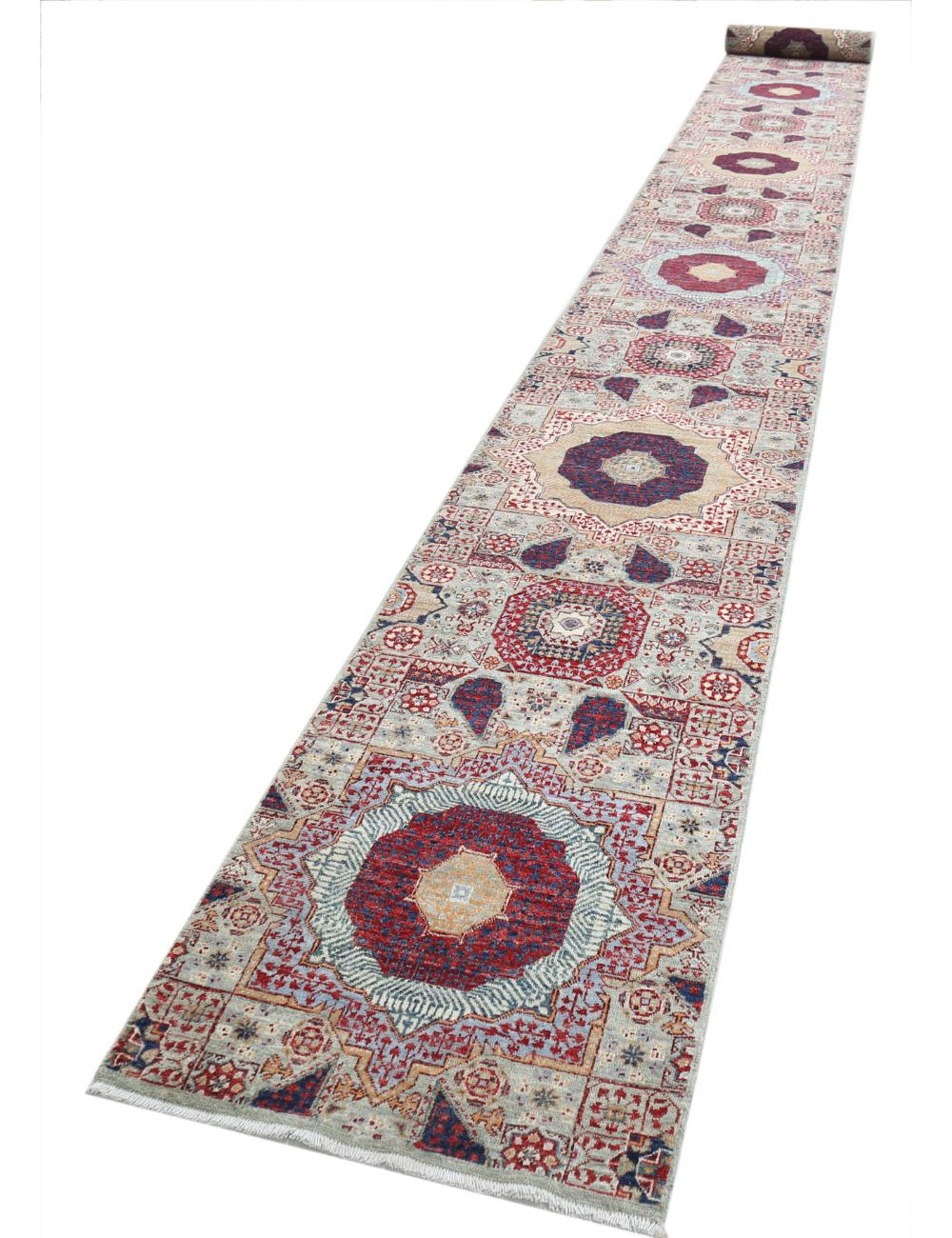 Hand Knotted Mamluk Wool Rug 2' 6" x 27' 6" - No. AT27513