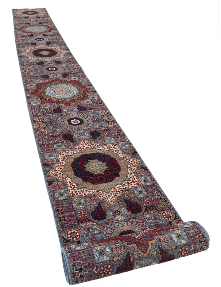 Hand Knotted Mamluk Wool Rug 2' 6" x 27' 5" - No. AT29706
