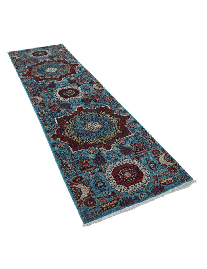 Hand Knotted Mamluk Wool Rug 2' 9" x 9' 8" - No. AT89306