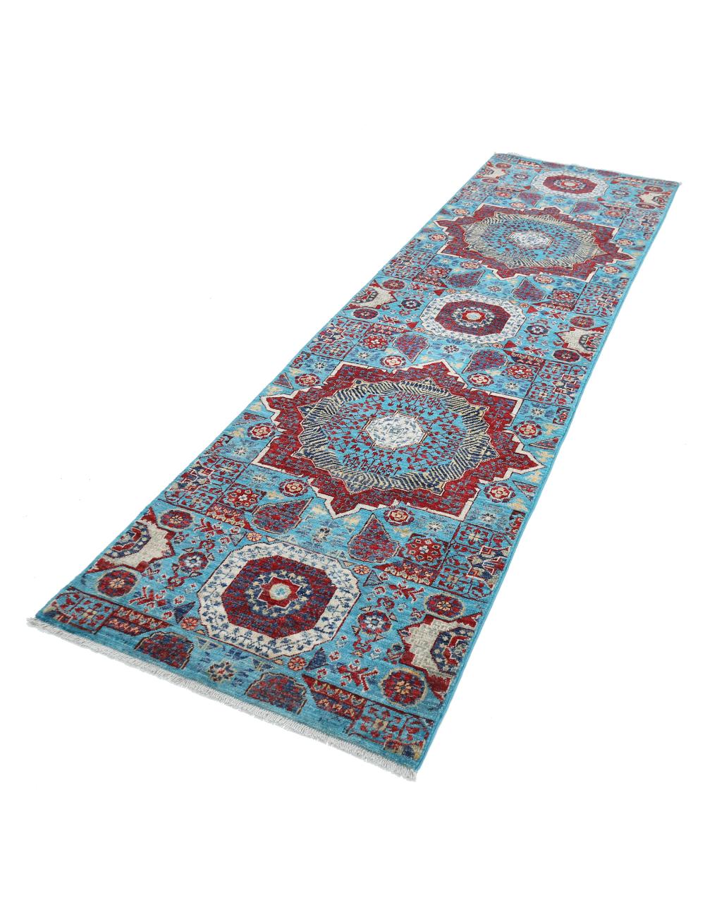 Hand Knotted Mamluk Wool Rug 2' 9" x 9' 8" - No. AT89306