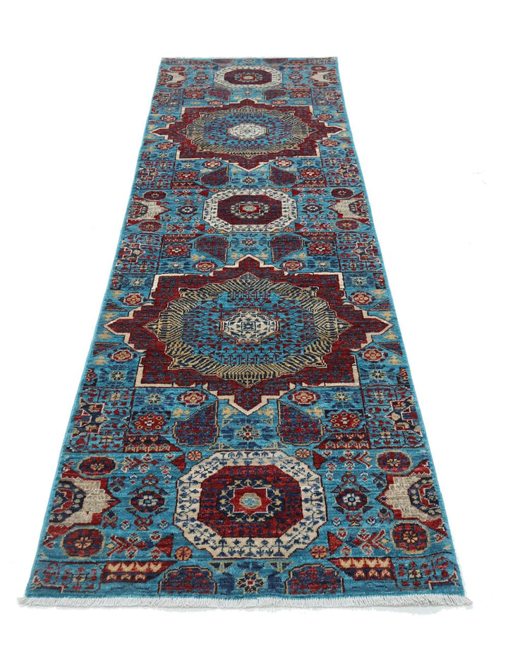 Hand Knotted Mamluk Wool Rug 2' 9" x 9' 8" - No. AT89306