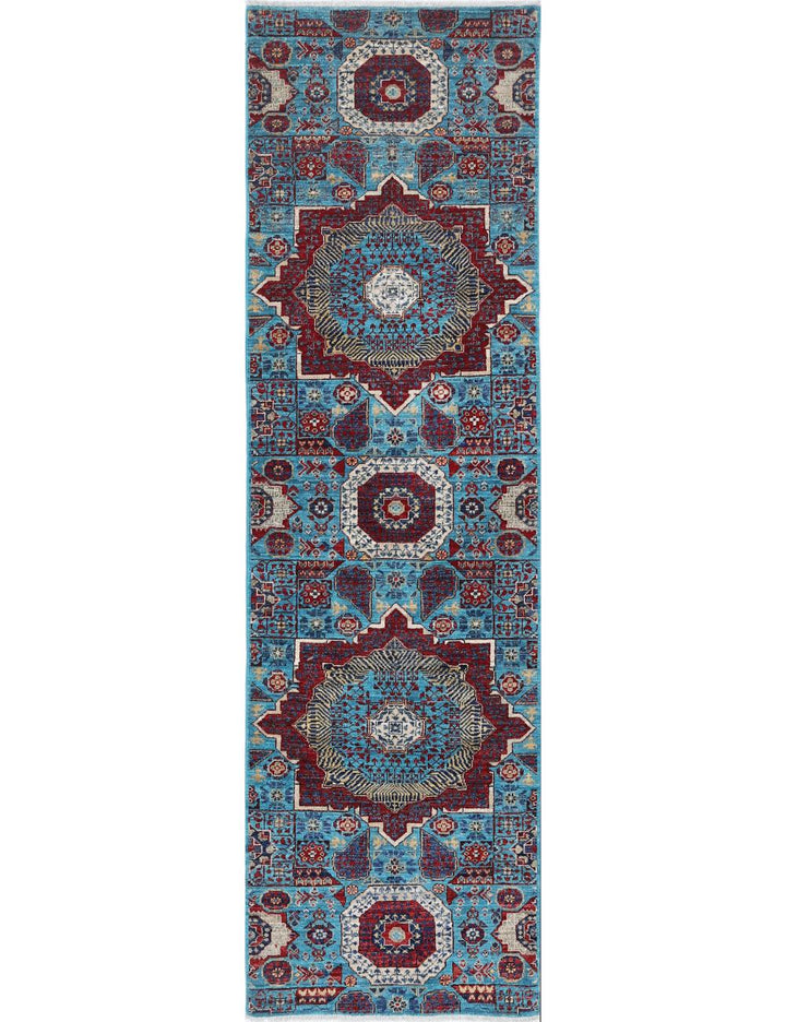 Hand Knotted Mamluk Wool Rug 2' 9" x 9' 8" - No. AT89306