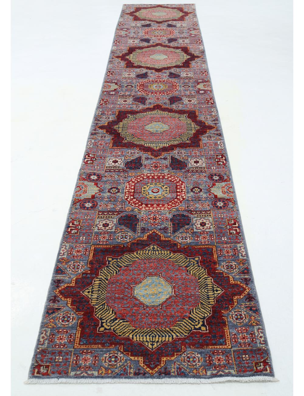 Hand Knotted Mamluk Wool Rug 2' 7" x 14' 10" - No. AT26617