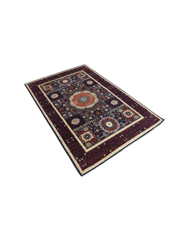 Hand Knotted Fine Mamluk Wool Rug 4' 1" x 6' 5" - No. AT73240