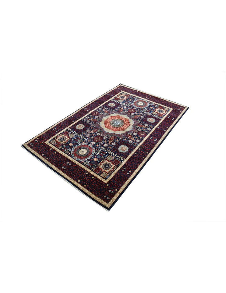 Hand Knotted Fine Mamluk Wool Rug 4' 1" x 6' 5" - No. AT73240