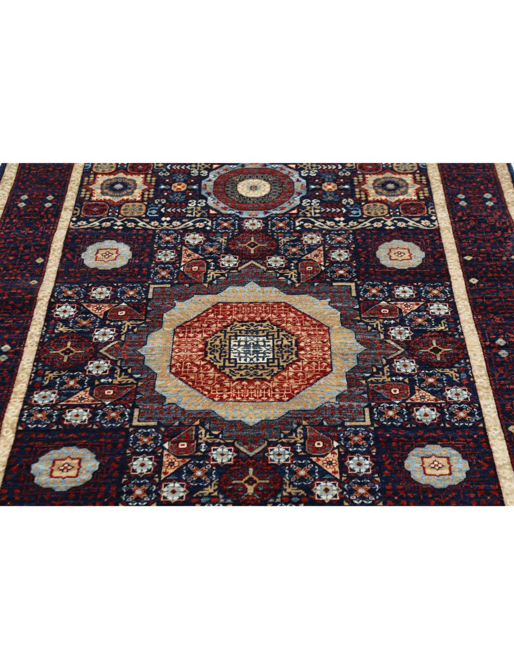 Hand Knotted Fine Mamluk Wool Rug 4' 1" x 6' 5" - No. AT73240