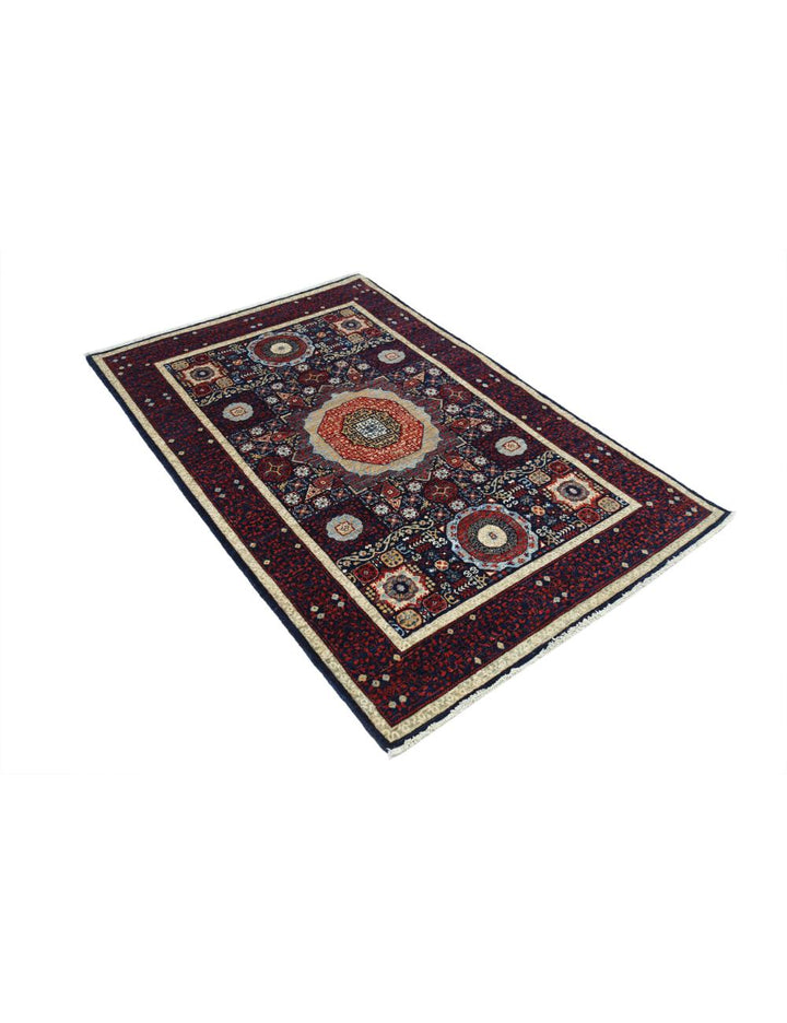 Hand Knotted Fine Mamluk Wool Rug 3' 11" x 6' 1" - No. AT27889