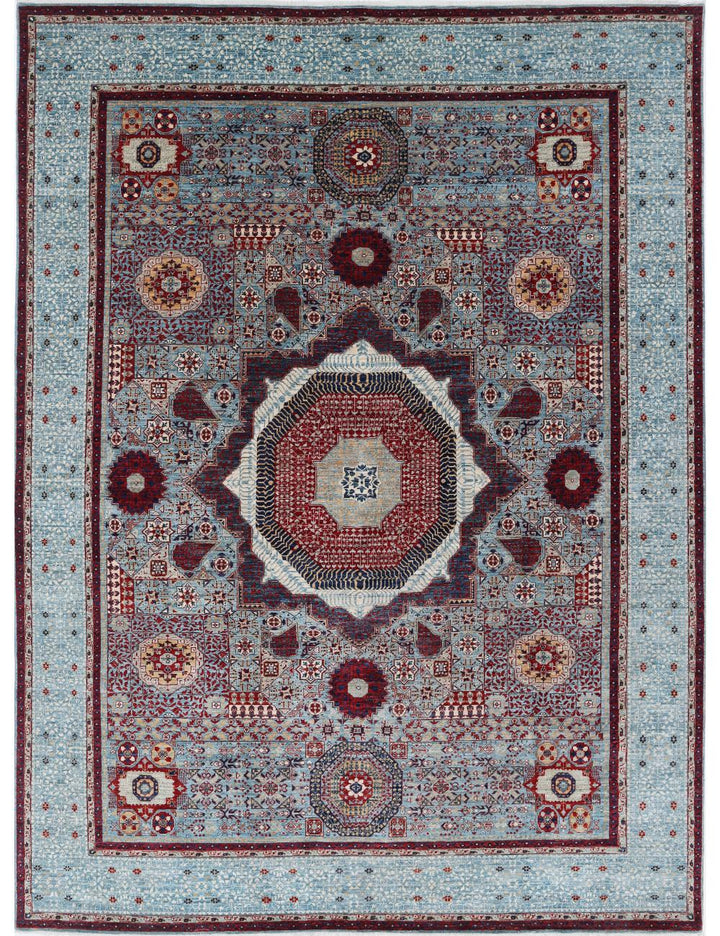 Hand Knotted Fine Mamluk Wool Rug 8' 10" x 11' 8" - No. AT93724