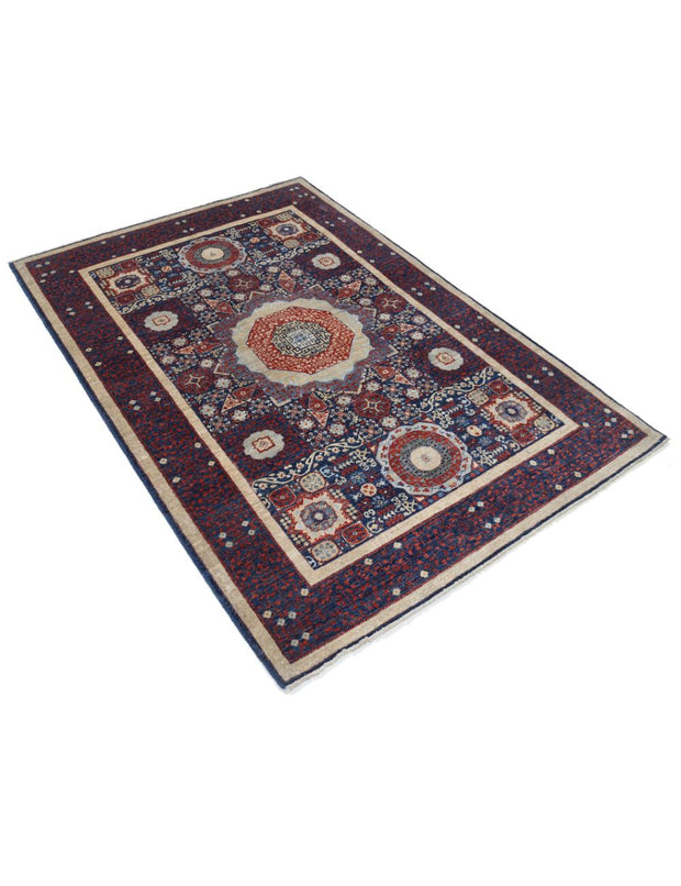 Hand Knotted Fine Mamluk Wool Rug 4' 1" x 5' 11" - No. AT44270
