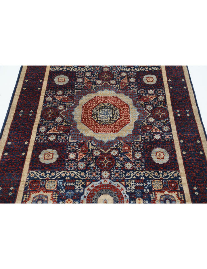 Hand Knotted Fine Mamluk Wool Rug 4' 1" x 5' 11" - No. AT44270