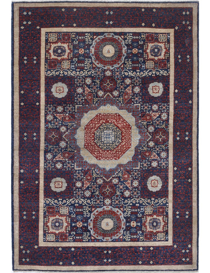 Hand Knotted Fine Mamluk Wool Rug 4' 1" x 5' 11" - No. AT44270