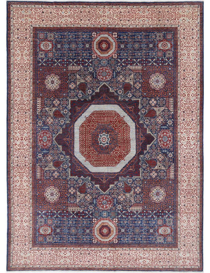 Hand Knotted Fine Mamluk Wool Rug 9' 0" x 11' 11" - No. AT14812