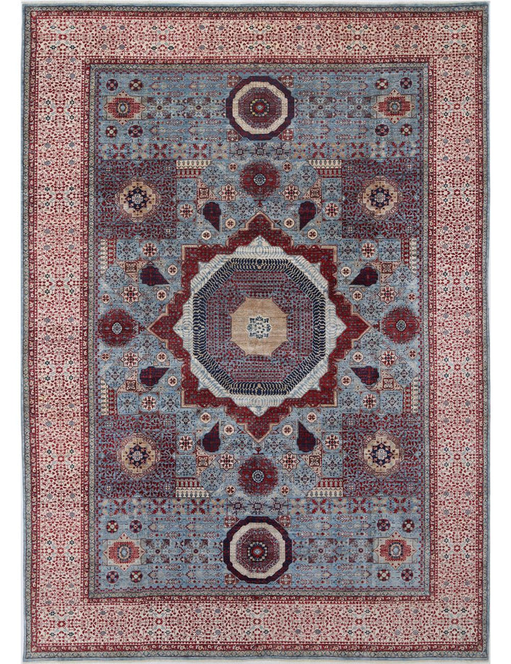 Hand Knotted Fine Mamluk Wool Rug 9' 10" x 13' 9" - No. AT97911