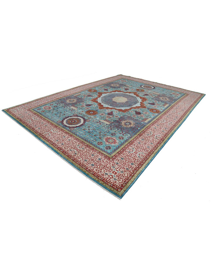 Hand Knotted Fine Mamluk Wool Rug 9' 9" x 13' 10" - No. AT83349