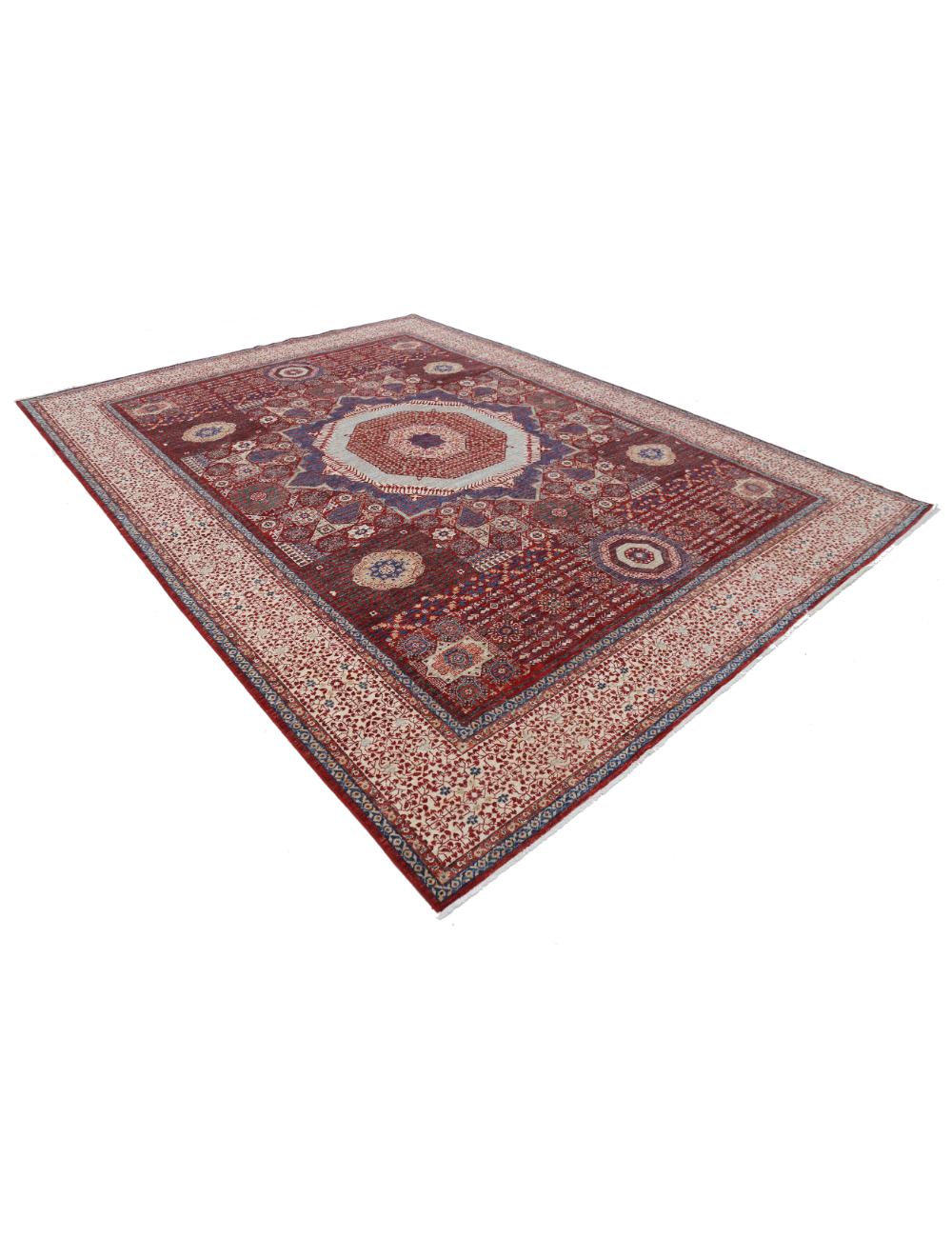 Hand Knotted Fine Mamluk Wool Rug 9' 0" x 11' 9" - No. AT79097