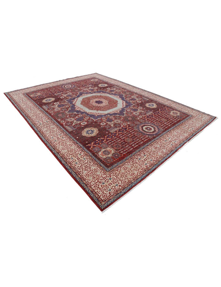 Hand Knotted Fine Mamluk Wool Rug 9' 0" x 11' 9" - No. AT79097