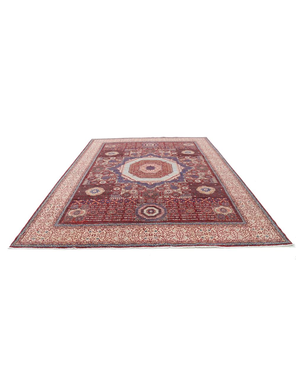 Hand Knotted Fine Mamluk Wool Rug 9' 0" x 11' 9" - No. AT79097