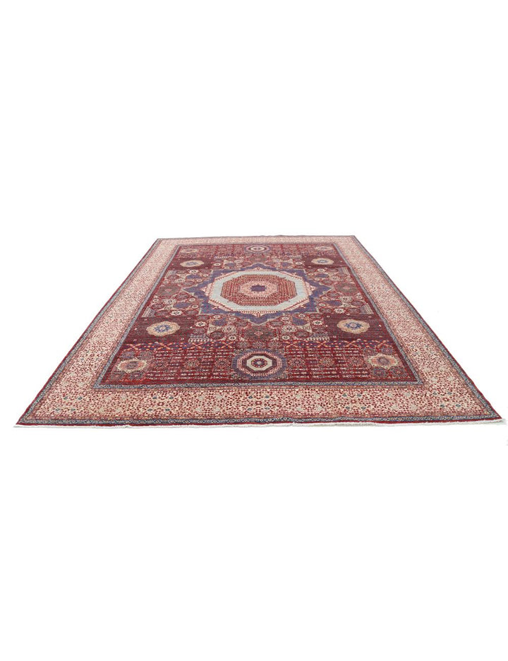 Hand Knotted Fine Mamluk Wool Rug 9' 0" x 11' 9" - No. AT79097