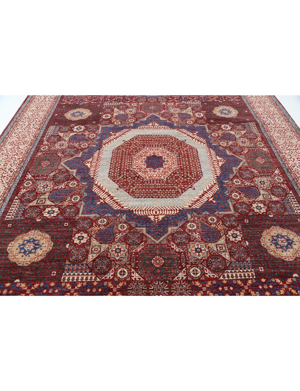 Hand Knotted Fine Mamluk Wool Rug 9' 0" x 11' 9" - No. AT79097