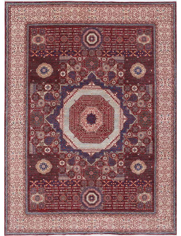 Hand Knotted Fine Mamluk Wool Rug 9' 0" x 11' 9" - No. AT79097