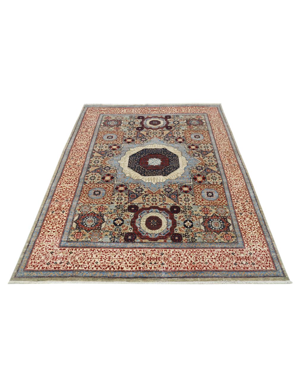 Hand Knotted Fine Mamluk Wool Rug 4' 11" x 6' 9" - No. AT98291