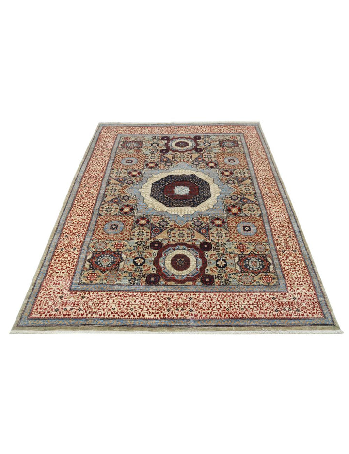Hand Knotted Fine Mamluk Wool Rug 4' 11" x 6' 9" - No. AT98291