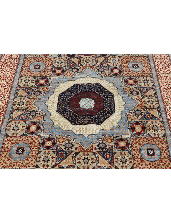 Hand Knotted Fine Mamluk Wool Rug 4' 11" x 6' 9" - No. AT98291