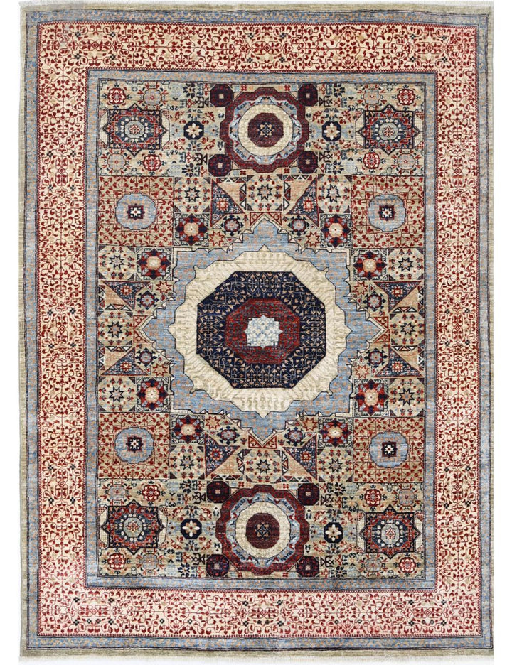 Hand Knotted Fine Mamluk Wool Rug 4' 11" x 6' 9" - No. AT98291