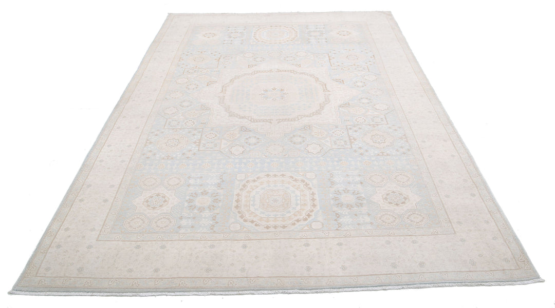 Hand Knotted Fine Mamluk Wool Rug 6' 3" x 9' 4" - No. AT76515