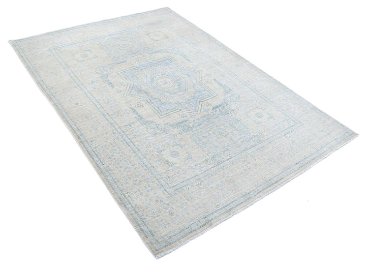 Hand Knotted Fine Mamluk Wool Rug 4' 8" x 6' 8" - No. AT70091