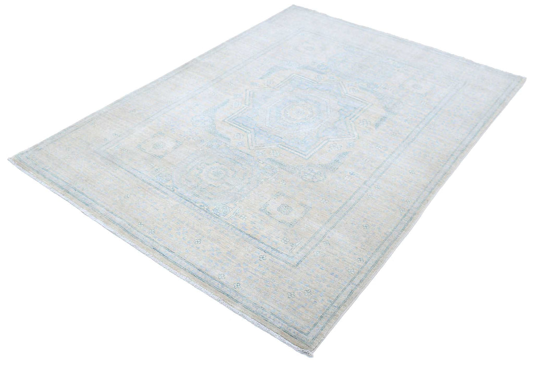 Hand Knotted Fine Mamluk Wool Rug 4' 8" x 6' 8" - No. AT70091