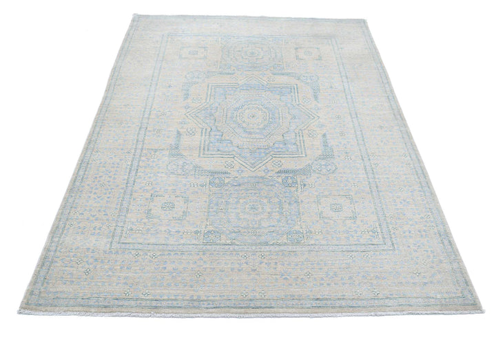 Hand Knotted Fine Mamluk Wool Rug 4' 8" x 6' 8" - No. AT70091