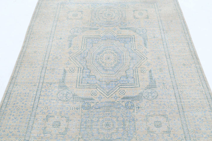 Hand Knotted Fine Mamluk Wool Rug 4' 8" x 6' 8" - No. AT70091