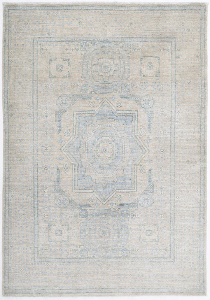 Hand Knotted Fine Mamluk Wool Rug 4' 8" x 6' 8" - No. AT70091