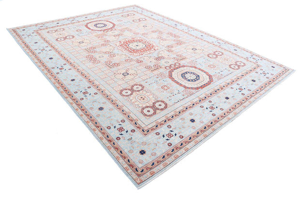 Hand Knotted Fine Mamluk Wool Rug 9' 0" x 11' 9" - No. AT97415