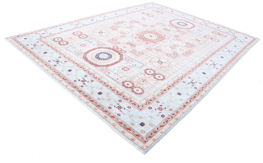 Hand Knotted Fine Mamluk Wool Rug 9' 0" x 11' 9" - No. AT97415