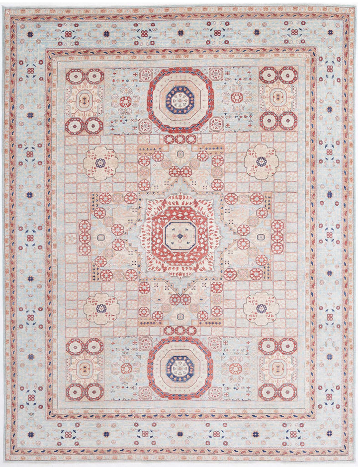 Hand Knotted Fine Mamluk Wool Rug 9' 0" x 11' 9" - No. AT97415
