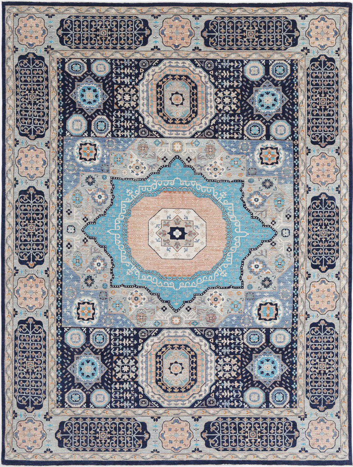 Hand Knotted Fine Mamluk Wool Rug 8' 10" x 12' 0" - No. AT68094