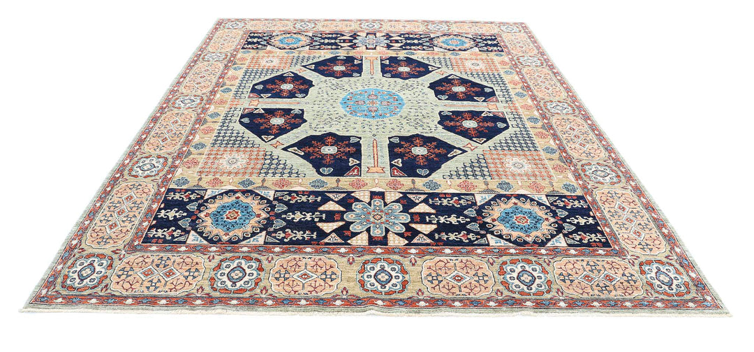 Hand Knotted Fine Mamluk Wool Rug 8' 0" x 9' 10" - No. AT70550