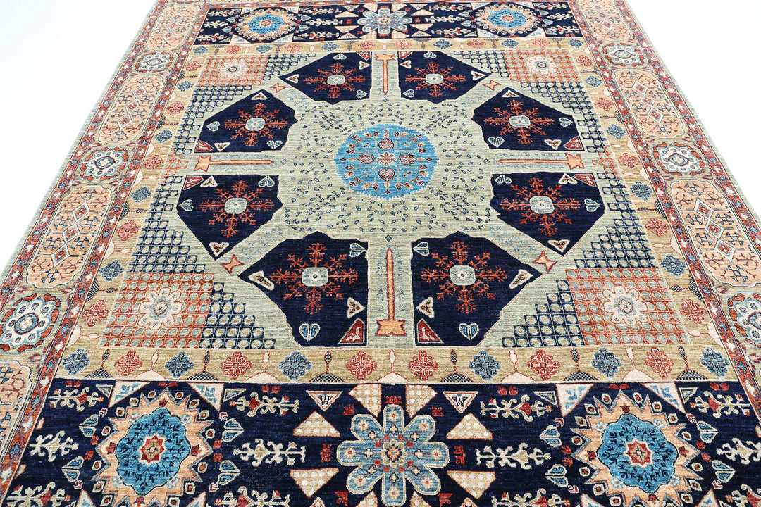 Hand Knotted Fine Mamluk Wool Rug 8' 0" x 9' 10" - No. AT70550