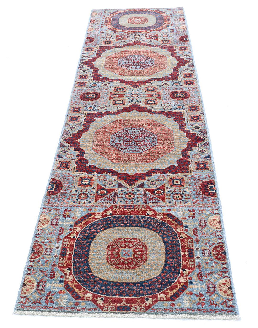Hand Knotted Fine Mamluk Wool Rug 2' 6" x 9' 6" - No. AT52253