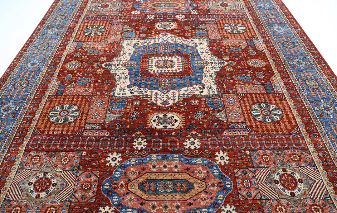 Hand Knotted Fine Mamluk Wool Rug 9' 2" x 11' 8" - No. AT56377